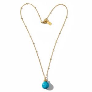 Lotus Jewelry Studio Turquoise Satellite Chain Necklace (14K Gold Fill) 16”